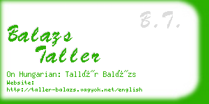 balazs taller business card